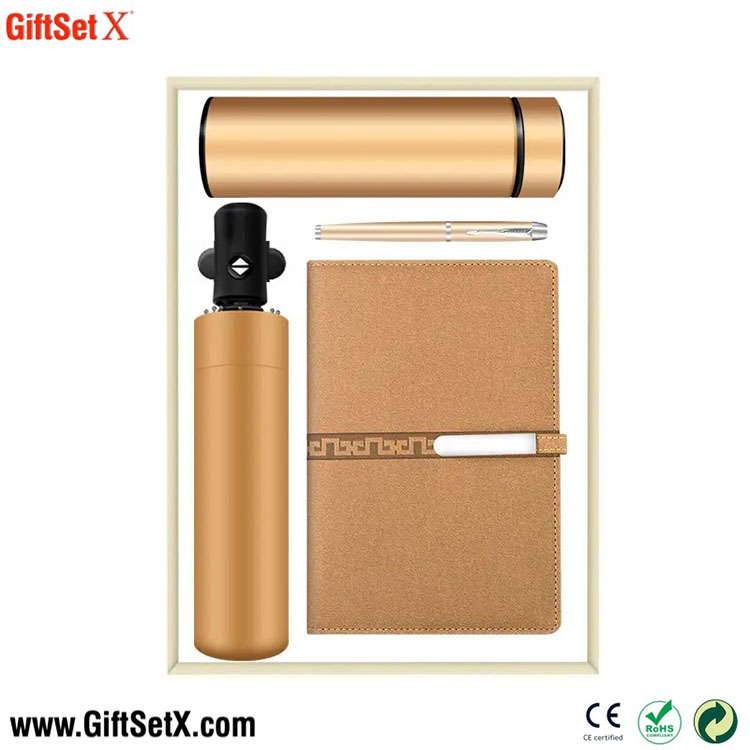 Paraply Vakuum Flask Pen Notebook Business Gavesett